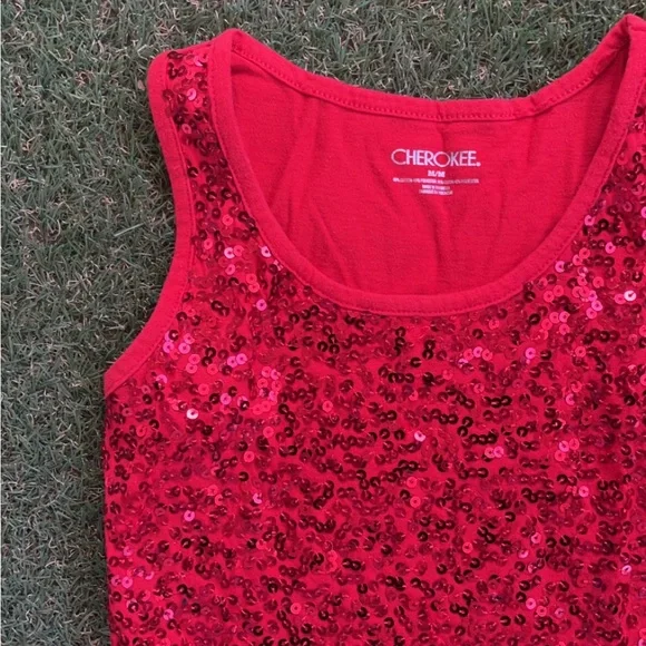 cherokee red sequence tank top - Picture 3 of 3